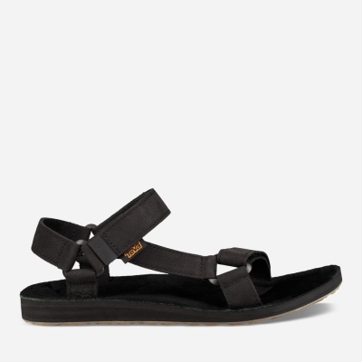 Teva Original Universal Leather Men's Black Sandals CA14440 Canada Online